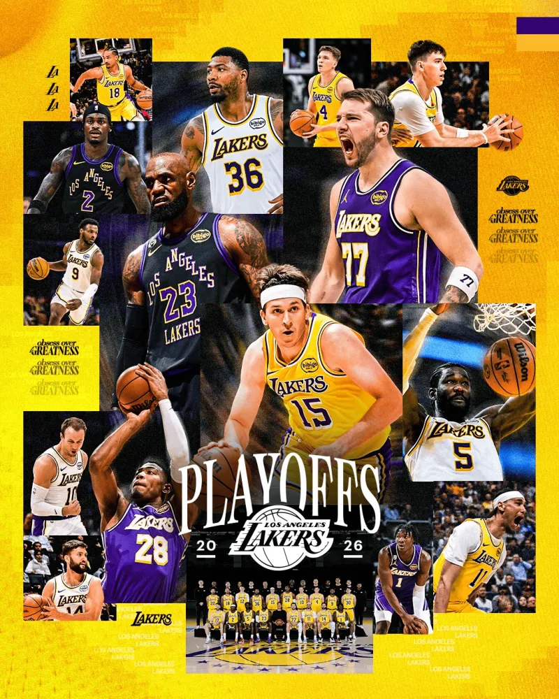 世界杯赛事直播软件下载-众志成城！湖人官方晒出锁定季后赛海报：季后赛资格已锁定